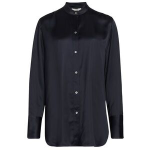 Vince Women's Navy Silk Button Down Shirt NWT